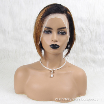 Factory cheap wholesale human hair wig, 13*4 lace frontal wigs human hair lace front cut, pixie cut short human hair wig